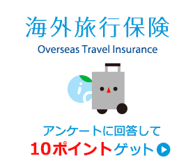 海外旅行保険　アンケートに回答して10ポイントゲット